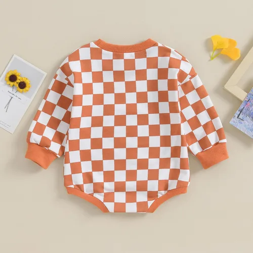 Vista 17 de Karuedoo Sudadera a cuadros para bebé niño y niña, mameluco de gran tamaño, manga larga, con burbujas, ropa neutra para otoño