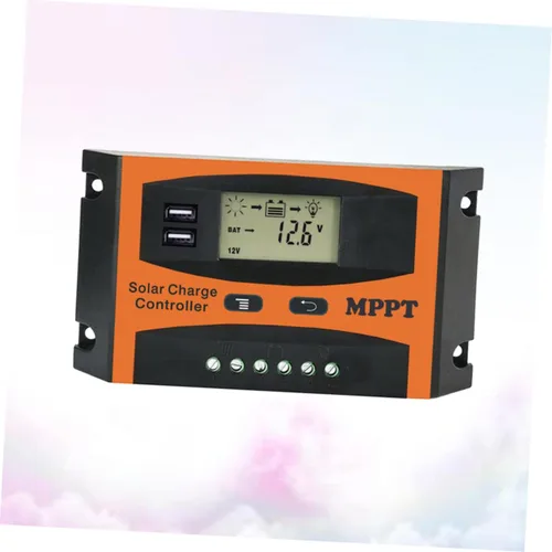Vista 5 de Controlador de carga solar 12v Regulador Mppt 24v Cargador de batería solar Pantalla grande Salida USB dual