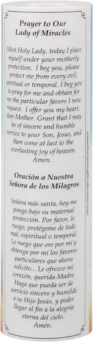 Vista 2 de Señora de los milagros, vela LED sin llama de oración devocional