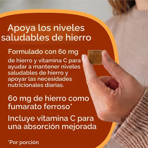 Vista 4 de Celebrate Vitamins Suplemento de Hierro con 60mg de Hierro y Vitamina C – Masticables de Cítricos para Pacientes Bariátricos, Soporte para Bypass