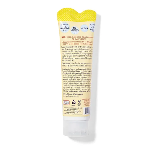 Vista 2 de Crema de caléndula California Baby 100% hidratante a base de plantas Loción para bebé de lavanda Hidratante facial para piel seca
