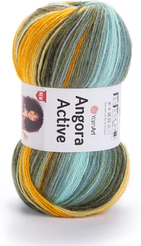 Vista 9 de YarnArt Angora Active Hilo de punto de peso para encaje variado – 1 madeja, 100g (3.5 oz), 500m (546 yardas) – 25% Mohair, 75% Acrílico – Hilo suave