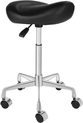Vista 12 de Kaleurrier Taburete con soporte de espalda: silla de montar con ruedas