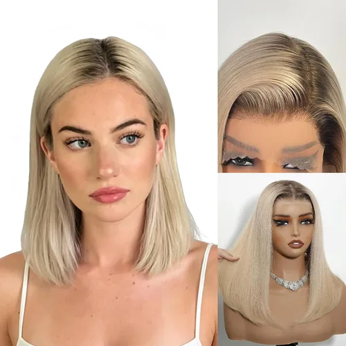 Vista 16 de Pelucas de cabello humano de 10 pulgadas