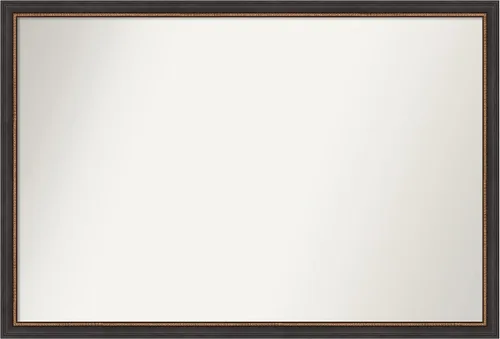 Vista 177 de Amanti Art Espejo de baño negro para sobre el fregadero, 23 x 23 pulgadas, espejo cuadrado negro Ashton, marco de madera tradicional mediano, se