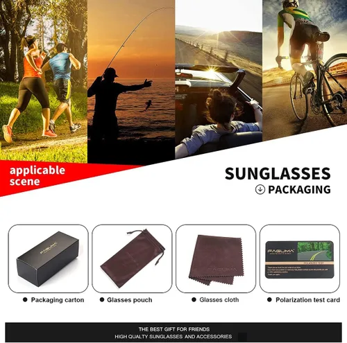 Vista 29 de Gafas de sol deportivas polarizadas para hombres, ciclismo, conducción, pesca, protección UV400