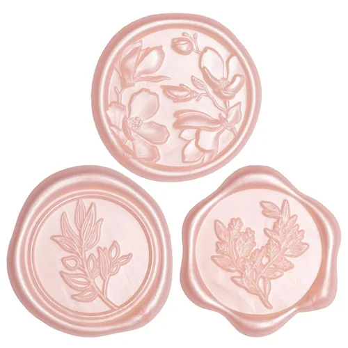 Vista 16 de UNIQOOO Adhesivos de Sello de Cera - (3 Diseños en 1 Paquete) Adhesivos de Sello para Sobre de Invitación de Boda, 60 Piezas Adhesivos