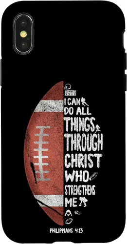 Vista 5 de iPhone 13 I can do all things through Christ Philippians 4:13 - Funda de fútbol