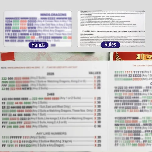 Vista 7 de Mahjong Cards 2026-Paquete de 4 tarjetas Mahjong americanas