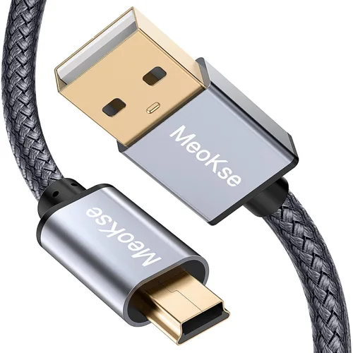 Vista 6 de Meokse Cable mini USB de 20 pies, USB 2.0 tipo A a Mini B, cable de carga de sincronización de datos de alta velocidad, cable portátil duradero