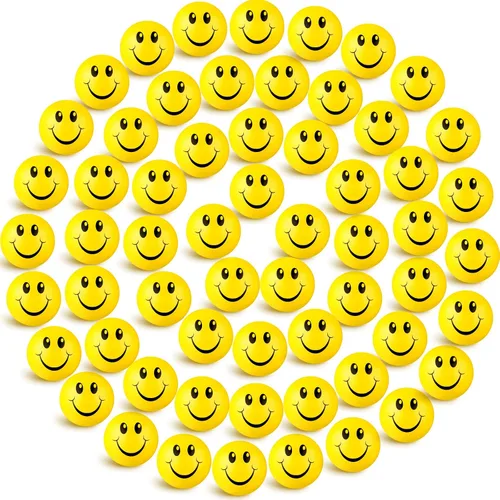 Vista 8 de Skylety 100 piezas de mini bolas de estrés con cara sonriente divertida Stresbe Happy Foam suave de colores para adultos, bolas de alivio