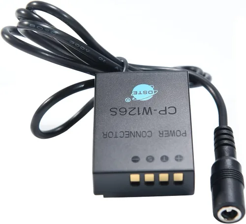 Vista 2 de DSTE Adaptador de fuente de alimentación de CA y kit de cargador de batería ficticia Reemplazo de batería NP-W126 NP-W126S compatible con Fujifilm