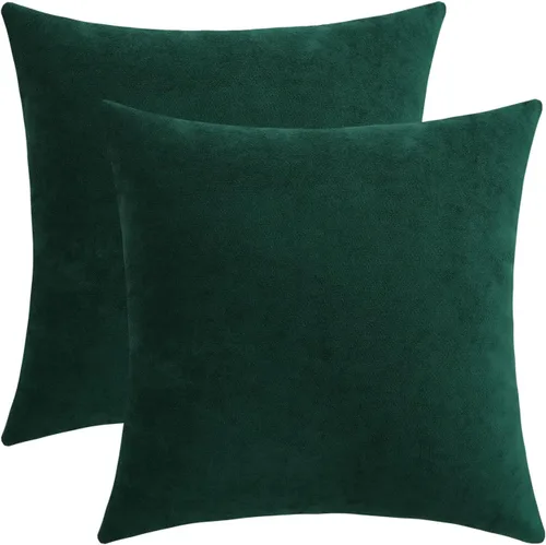 Vista 17 de Jeneoo - Fundas de almohada decorativas rojas brillantes de chenilla suave, fundas de cojín cómodas y sólidas para sofá de sala de estar