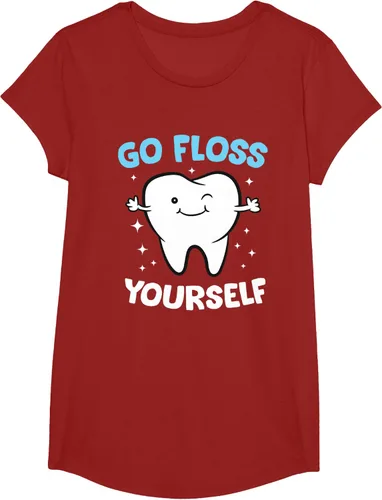 Vista 51 de Camiseta higienista dental, asistente dental, Go Floss Yourself dentista, Negro, S