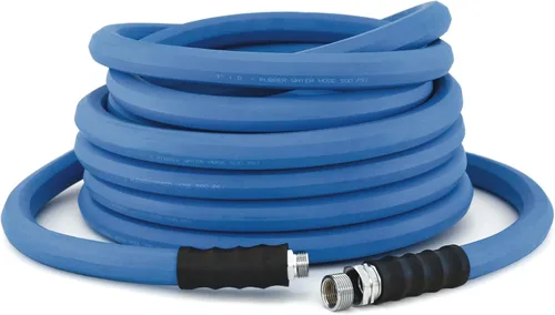 Vista 12 de BluSeal - Manguera de jardín de goma para agua caliente/fría, 100% goma, ultraligera, súper fuerte, 500 PSI, 50F a 190F grados, poliéster trenzado