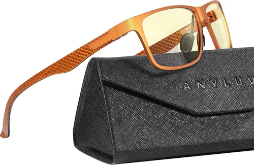Vista 22 de ANYLUV Blue Light Glasses Men, Relieve Eyestrain and Eye Protection, Al-Mg Metal Computer Blue Light Blocking Glasses