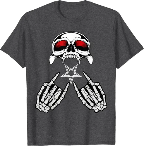 Vista 24 de Camisas de metal pesado con diseño de abanico de metal Negro