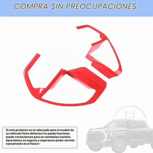 Vista 6 de Marco de botón de dirección para Toyota Tundra/Sequoia 2022+ y Tacoma 2024+ Aunginsy Car Central Control Steering Panel Protector Cover, Center