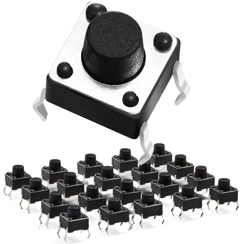 Vista 12 de Chanzon Interruptor de botón táctil táctil 0.236x0.236 x0.169 in Micro Momentary Tact Switch 2 pin 20 unids SPST Interruptores pulsadores