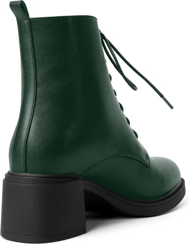 Vista 47 de ROSERWISH Botas altas de tacón bajo y grueso para mujer, con cordones, cómodas, modernas, con puntera redonda, de 2.5 pulgadas