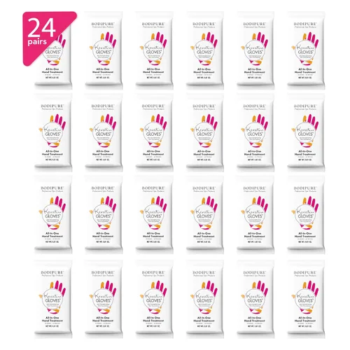 Vista 2 de Bodipure Mascarilla de mano de queratina, 24 unidades, hidratación profunda para manos secas, cuidado de uñas