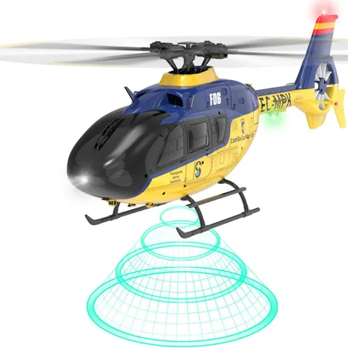 Vista 8 de Helicóptero sin escobillas RC, EC-135 1/36 2.4G 6CH Conducción directa 3D/6G modelo de helicóptero (versión RTF)