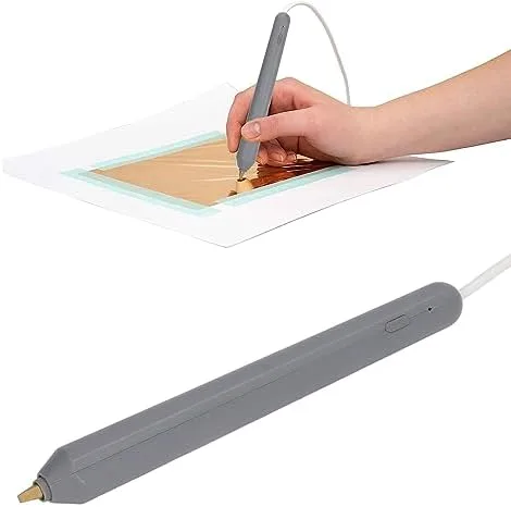 Vista 7 de Diydeg Bolígrafo de papel de aluminio térmico con 4 tamaños de puntas de metal, juego de bolígrafos de aluminio calentados en caliente para hacer