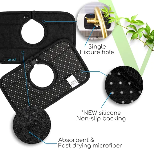 Vista 3 de The Original Ternal Sinkmat Captador de Goteo y Protector contra Salpicaduras, Tapete para Grifos de Fregaderos – Microfibra Absorbente, Protector