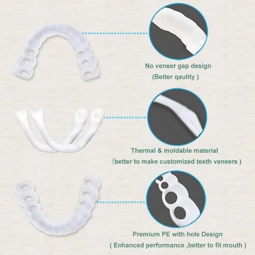 Vista 4 de 2 pares, hermosa sonrisa, ajustable temporalmente para hombres y mujeres