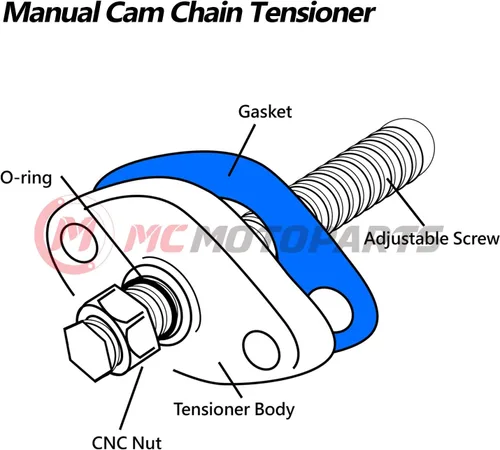 Vista 4 de MC MOTOPARTS Tensor de cadena manual HP ajustable CNC compatible con CBR600 F3 1996-1998 1997 (azul)