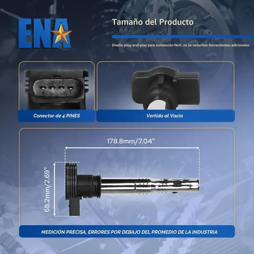 Vista 6 de ENA Juego de 5 bobinas de encendido 2005 2006 2007 2008 2009 2010 2011 2012 2013 2014 compatibles con Volkswagen VW Jetta Rabbit Beetle Passat Golf
