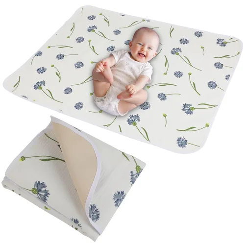 Vista 17 de Cambiador de pañales para bebé, 19.7"x25.6" forros impermeables para cambiador con parte superior frontal de algodón 100% muselina y parte trasera