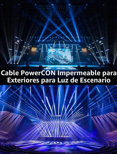Vista 5 de CERRXIAN Cable de extensión PowerCon y DMX de 3.2 pies, alimentación de CA de 13 AWG, DMX 3 pines, cables combinados de señal XLR para iluminación