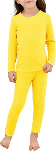 Vista 14 de Ropa interior térmica para niños pequeños, conjuntos de capa base de invierno tipo Long Johns para niñas y niños Un rosa oscuro.