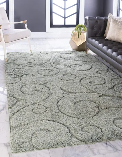 Vista 10 de Unique Loom colección Floral Shag - Alfombra de área tallada, 2 pies x 6 pies y 7 pulgadas, color marrón