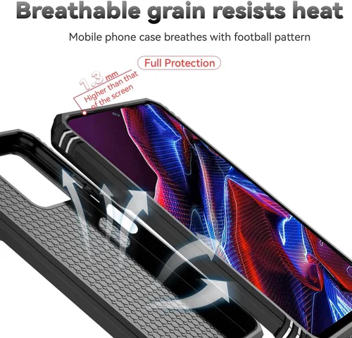 Vista 7 de Funda para Redmi Note 12 Pro, Poco X5 Pro con protector de pantalla de vidrio templado y cubierta de cámara deslizante, cubierta magnética