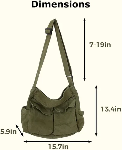 Vista 6 de Bolso cruzado bohemio hipster hobo bohemio hippie bolso bandolera bolso de lona bolso estético bolso grande bolso de hadas Grunge bolso