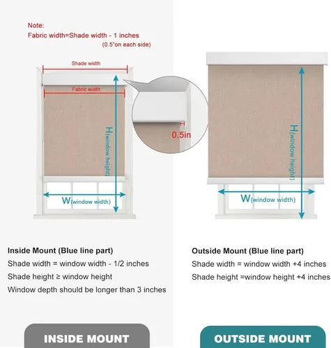 Vista 6 de Persianas enrollables opacas para ventanas, persianas enrollables personalizadas sin cordón con cenefa, protección UV y aislamiento térmico, Caqui