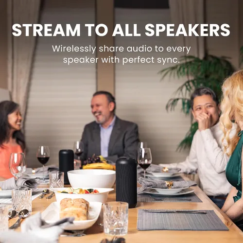 Vista 2 de Avantree Harmony 2 - Sistema de altavoces inalámbricos multihabitación con Bluetooth y entradas con cable, fácil configuración, ampliable