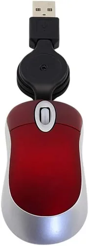 Vista 2 de elec Space Paquete de 2 mini ratones ópticos de viaje - Ratón de bolsillo pequeño para computadora portátil y computadora (negro+rojo)