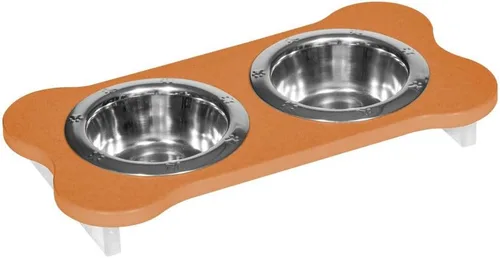 Vista 124 de Poly Lumber - Comedero doble de hueso mediano de 2 cuartos de galón, color negro