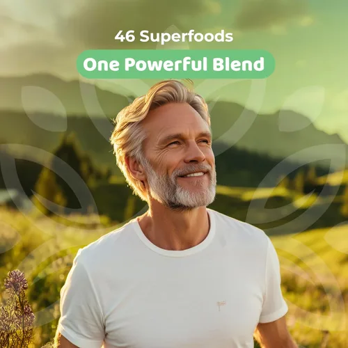 Vista 5 de Greens Superfood Powder - 46 superalimentos, probióticos y enzimas para la salud intestinal, el metabolismo y la energía, mezcla de polvo verde