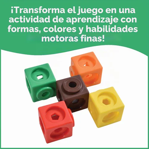 Vista 4 de edxeducation Math Cubes, Set of 100 Counting Blocks, 5 Shapes and 10