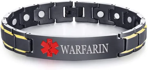 Vista 47 de XUANPAI Pulseras de alerta médica para hombres y mujeres con grabado gratuito ajustable de acero inoxidable para emergencias médicas