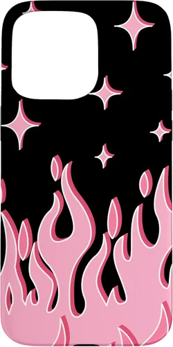 Vista 31 de Lindo patrón de llama rosa Grafitti Flames Pastel Goth Case para iPhone 17