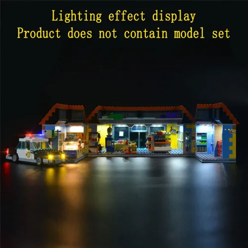 Vista 4 de GEAMENT Kit de luz LED compatible con Lego The Kwik-E-Mart - Juego de iluminación para los Simpsons 71016 modelo de construcción