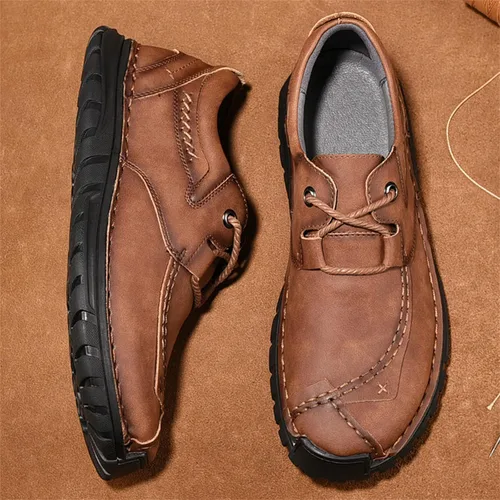 Vista 4 de Zapatos casuales para hombre, zapatos de cuero para hombre, mocasines Oxford, zapatos de trabajo de moda, negocios, oficina, vestido de trabajo