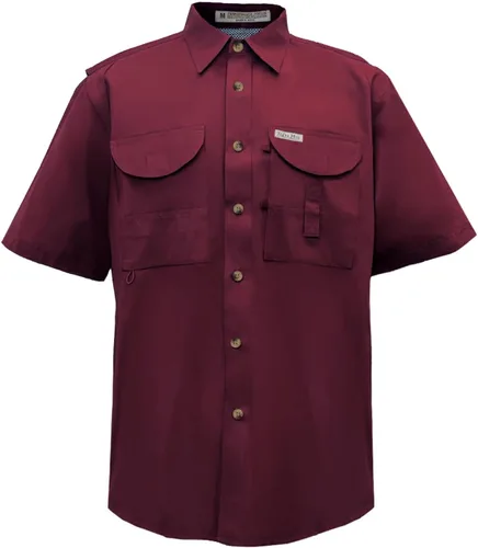 Vista 21 de Camisa de manga corta con botones de pesca para hombre, transpirable, para exteriores, casual, ligera