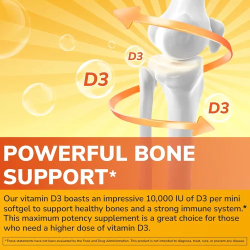 Vista 3 de Vitalibre Vitamina D3 de máxima fuerza 10,000 UI (250 mcg), altamente biodisponible, con aceite de oliva prensado en frío, apoyo inmunológico