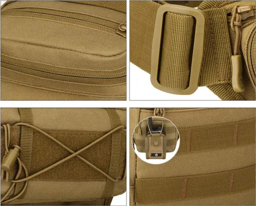 Vista 4 de Bolsa táctica de pierna caída para hombres y mujeres, bolsa militar para muslo, al aire libre, motocicleta, senderismo, cintura, riñonera, bolsa